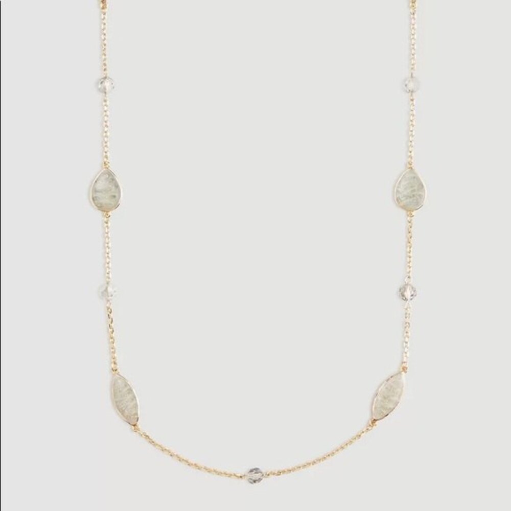 Ann Taylor Crystal Quartz Necklace Gold
